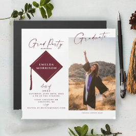 Invitación magnética para fiesta de graduación de 