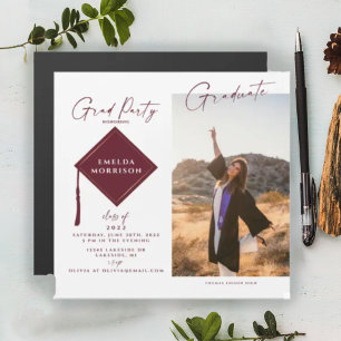 Invitación magnética para fiesta de graduación de 