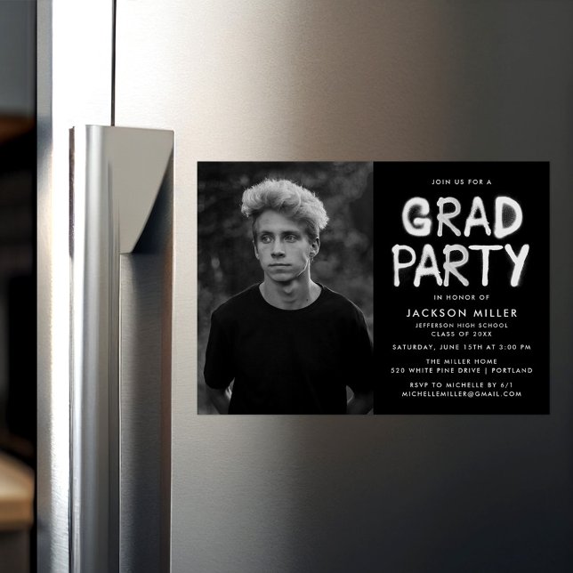 Invitación Magnética Partido de Graduación de Fotografía de Pintura de  (Subido por el creador)