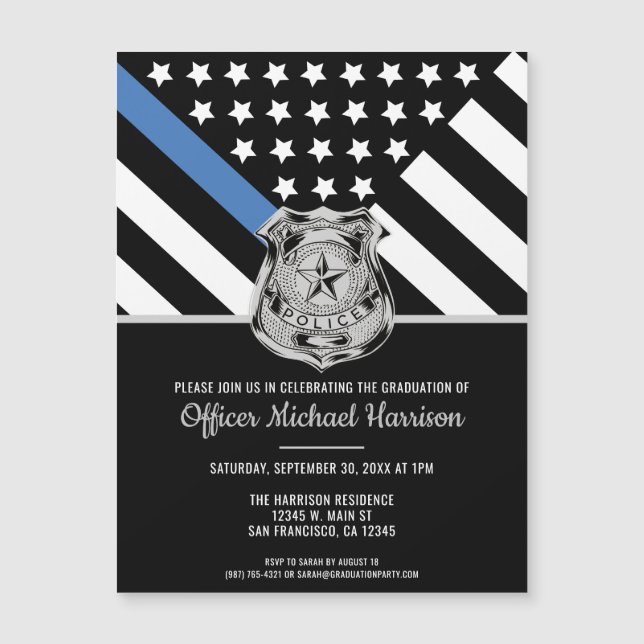 Invitación Magnética Partido de Graduación de la Academia de Policía (Anverso)