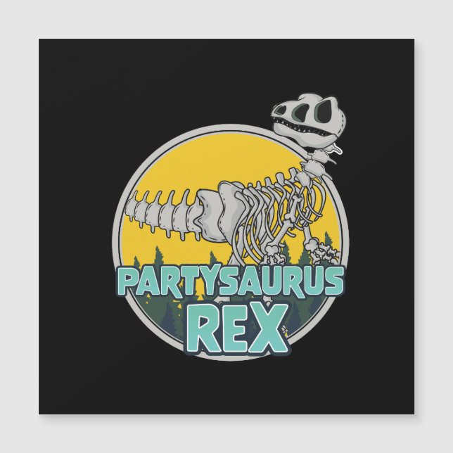 Invitación Magnética Partysaurus Rex (Anverso)