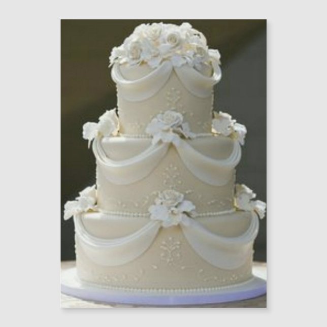 Invitación Magnética Pastel de boda guarda la fecha (Anverso)