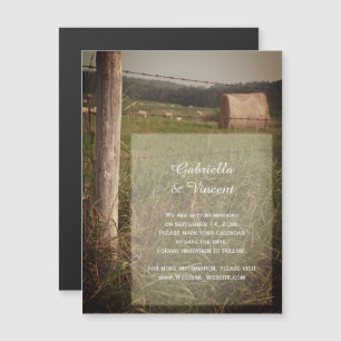 Invitación Magnética Pastos verdes Boda de campo Salvar la fecha