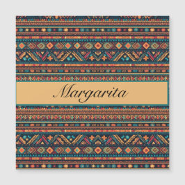 Invitación Magnética Patrón colorido de estilo mexicano