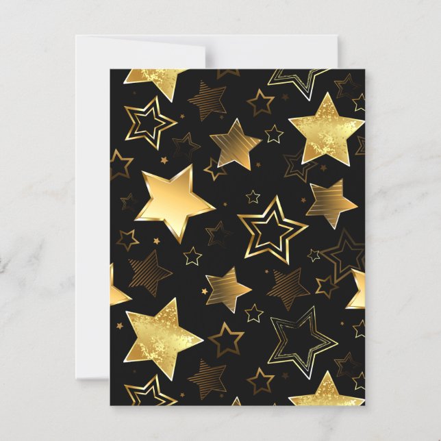 Invitación Magnética Patrón continuo con estrellas doradas (Anverso)