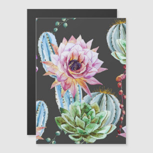 Invitación Magnética Patrón de cactus grandes