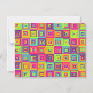 Invitación Magnética Patrón de Cuadrados Coloridos
