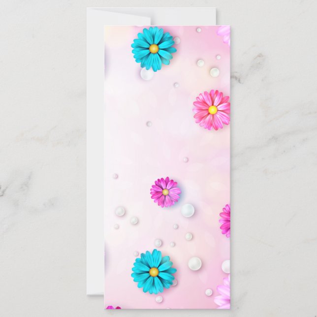 Invitación Magnética Patrón de flores 7 (Anverso)