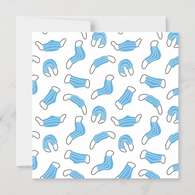 Invitación Magnética Patrón de máscara médica (Anverso)