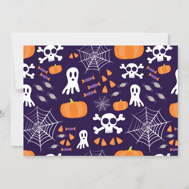 Invitación Magnética Patrón divertido de Halloween (Anverso)