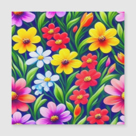 Invitación Magnética Patrón floral colorido