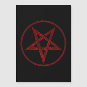 Invitación Magnética Pentagram del diablo Rojo