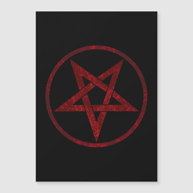 Invitación Magnética Pentagram del diablo Rojo (Anverso)
