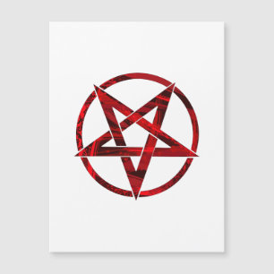 Invitación Magnética Pentagram del diablo Rojo