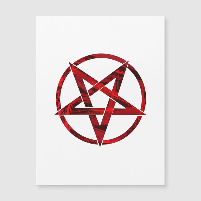 Invitación Magnética Pentagram del diablo Rojo (Anverso)