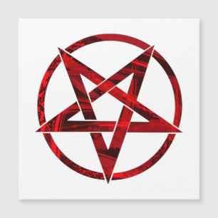 Invitación Magnética Pentagram del diablo Rojo