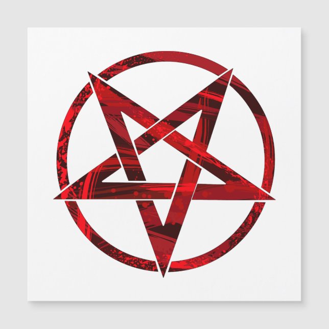 Invitación Magnética Pentagram del diablo Rojo (Anverso)