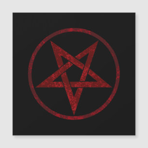 Invitación Magnética Pentagram del diablo Rojo