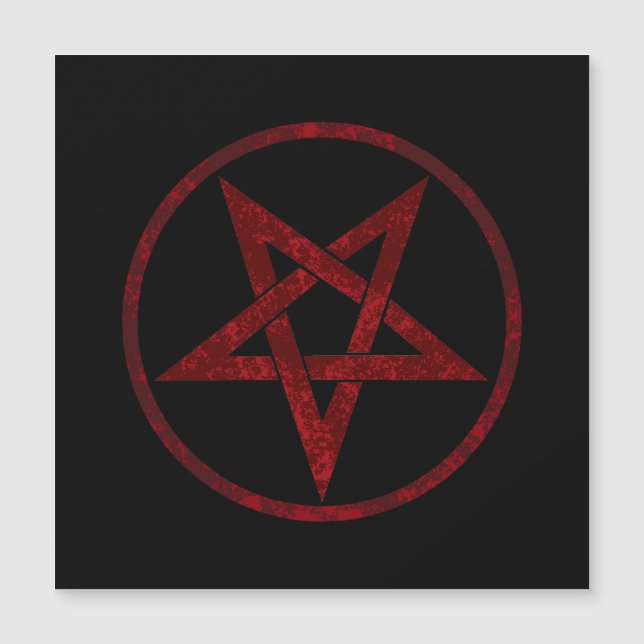 Invitación Magnética Pentagram del diablo Rojo (Anverso)