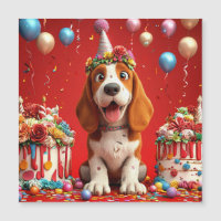 Perro Beagle Adorable Celebrando El Cumpleaños