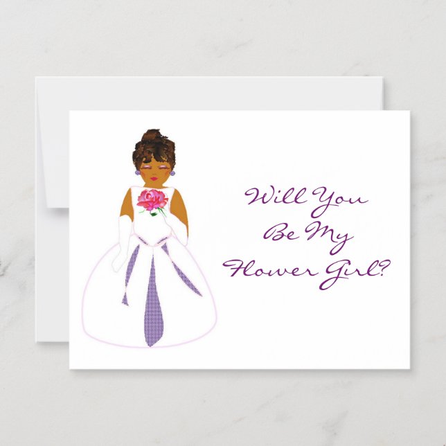 Invitación Magnética personalizable "Serás Mi Niña Flor" (Anverso)