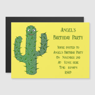 Invitación Magnética Personalizado de Cactus Happy Day of the Dead
