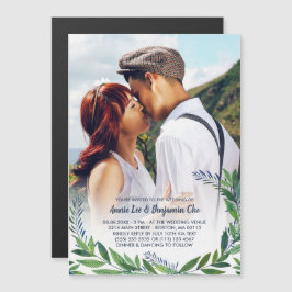 Invitación Magnética Personalizado de Emerald Greenery - Boda fotográfi