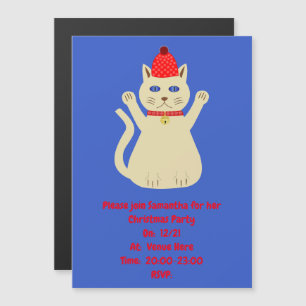 Invitación Magnética Personalizado de gatos de Navidades curados