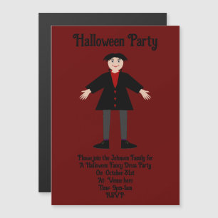 Invitación Magnética Personalizado de vampiros de Halloween
