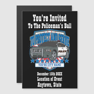 Invitación Magnética Personalizado Editable Cualquier auto de la polic