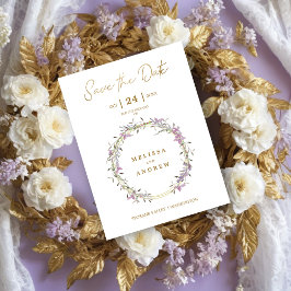 Invitación Magnética Personalizado Lilac Elegant Garland Wreath Boda