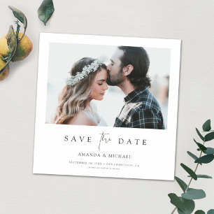 Invitación Magnética Personalizado Minimalista Foto moderna Guardar la