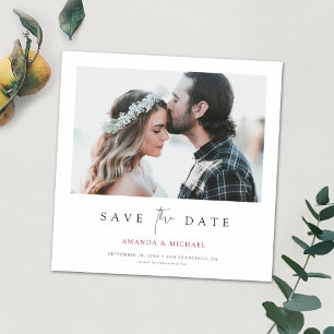 Invitación Magnética Personalizado Minimalista Foto moderna Guardar la
