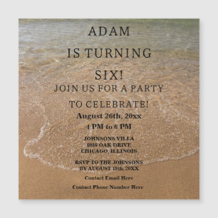 Invitación Magnética Personalizado náutico de Birday Party Beach Trendy