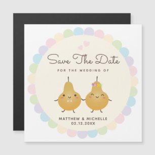 Invitación Magnética Personalizado Perfect Pear Simple Wedding Guardar 