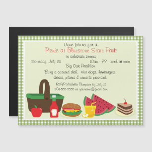 Invitación Magnética Personalizado Picnic en el parque