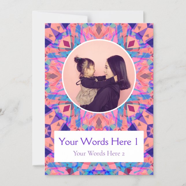 Invitación Magnética Personalizado Púrpura Estrella Rosa Nacimiento de  (Anverso)