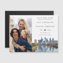 Invitación Magnética Philadelphia Photo Wedding Save The Date