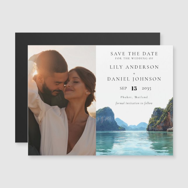 Invitación Magnética Phuket Thailand Wedding Photo Save The Date (Anverso/Reverso)
