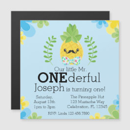 Invitación Magnética Pineapple Sr. Onemaravilloso primer cumpleaños