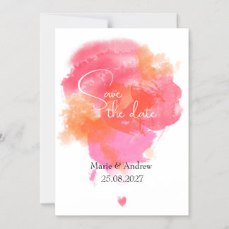 Invitación Magnética Pink watercolor Save the date