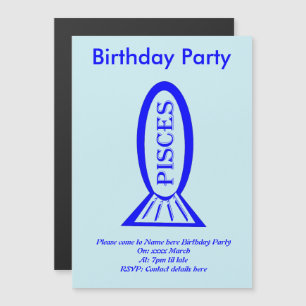 Invitación Magnética Piscis Star Sign Fish Personalizado invita