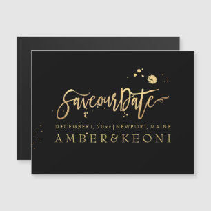 Invitación Magnética PixDezines Guarda Nuestra Fecha/Elegante Guión Fau