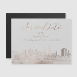 Invitación Magnética PixDezines NYC Esbozado de paisaje urbano/fondo DI