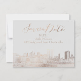 Invitación Magnética PixDezines NYC Esbozado de paisaje urbano/fondo DI