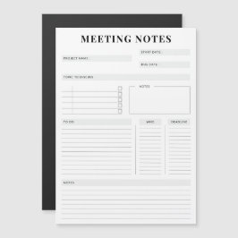 Invitación Magnética Planificador Mínimo de Notas de Reunión Profesiona