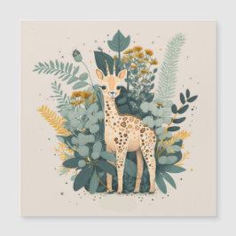 Invitación Magnética Platos de papel de jirafa floral linda