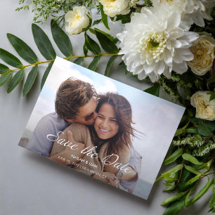 Invitación Magnética Playful Happy Photo Wedding Guardar la fecha
