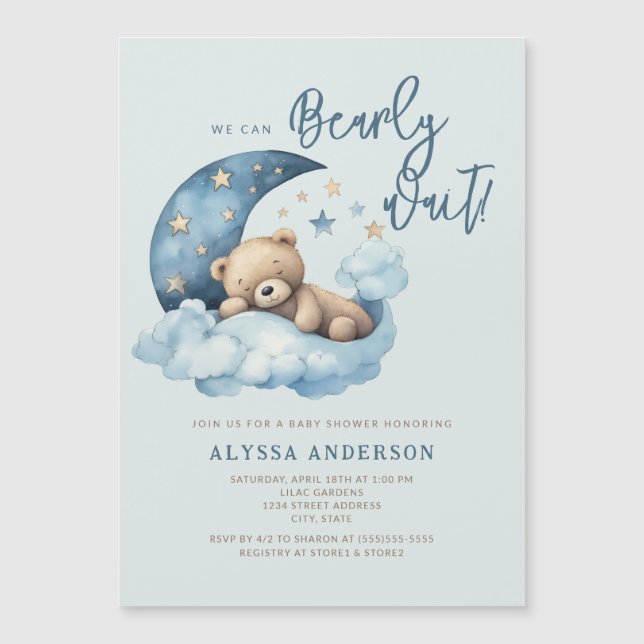 Invitación Magnética Podemos Esperar Baby Shower (Anverso)