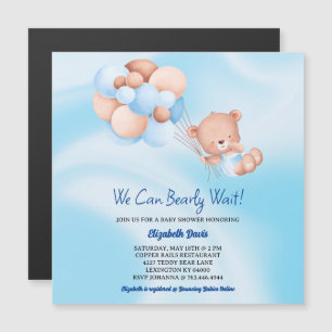 Invitación Magnética Podemos Esperar El Baby Shower De Blue Beige Boy